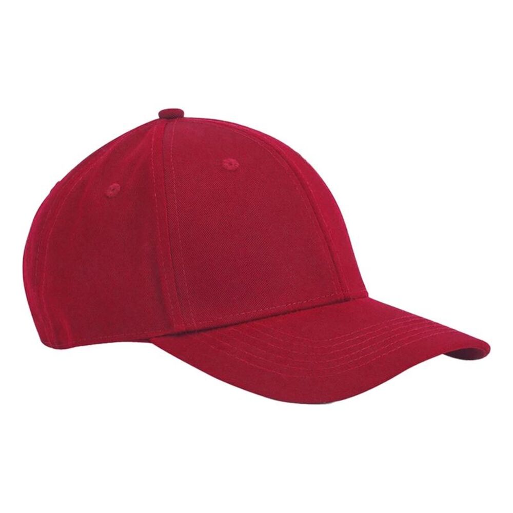 Beechfield Classic 6 Panel Natural Cotton Cap / Classic Red